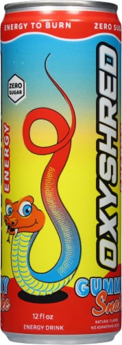 OxyShred Ultra Energy Gummy Snake Energy Drink Can Perspective: right