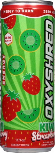 OxyShred Ultra Energy Kiwi Strawberry Energy Drink Can Perspective: right
