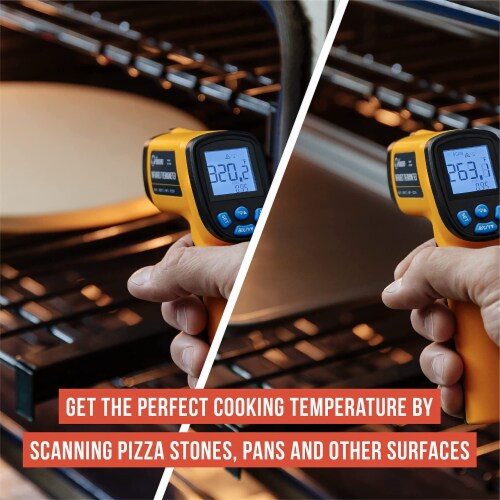 Infrared Thermometer, Backlit LCD Display, -58℉～1022℉ (-50℃～550℃) Temperature Gun Perspective: right