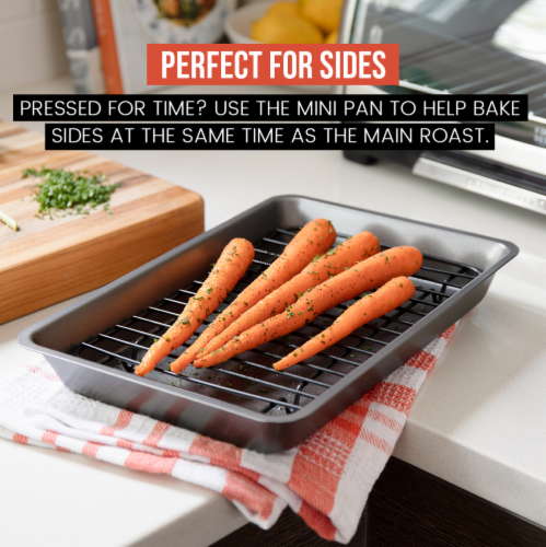 Chef Pomodoro Nonstick Carbon Steel Small Roasting Pan Roaster with Flat  Rack, 11 x 7.7-Inch,, 1 - Kroger