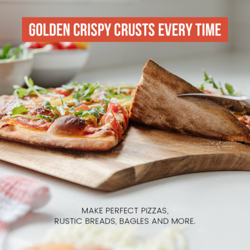 Chef Pomodoro Pizza Steel for Oven or BBQ Grill, Pre-seasoned Baking Steel, High Quality and Perspective: right