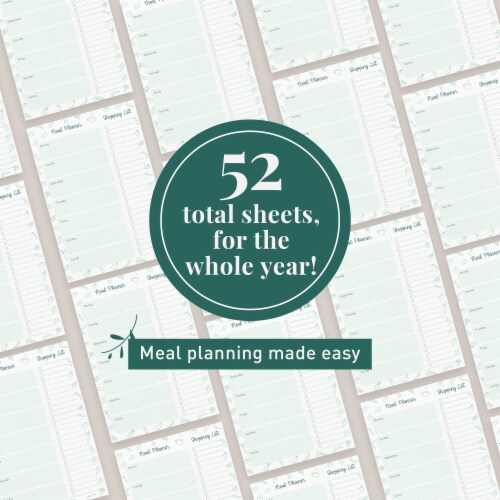 Rileys & Co 52-Page Meal Planner Note Pad with Tear-off Grocery List, Weekly Menu Planning Perspective: right