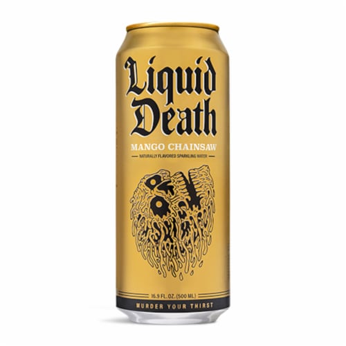 Liquid Death Mango Chainsaw Sparkling Water Perspective: right
