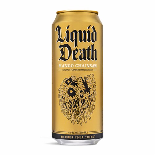 Liquid Death Mango Chainsaw Sparkling Water Perspective: right