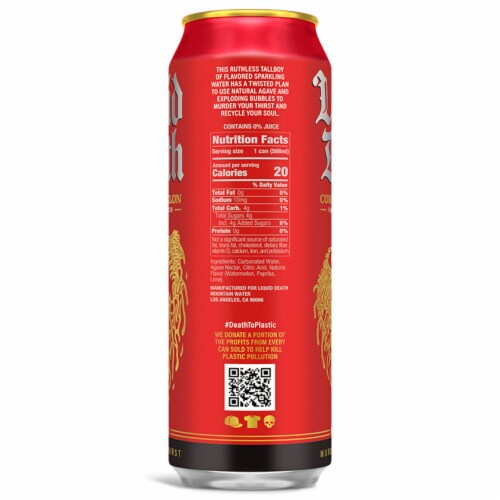 Liquid Death® Convicted Melon Flavored Sparkling Water Cans Perspective: right