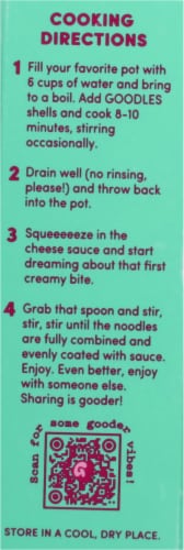Goodles® Shell We Dance Aged White Cheddar Cheese Sauce Over Shells Perspective: right