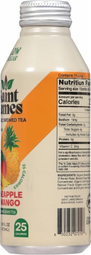 Saint James Organic Brewed Green Tea with Pineapple & Mango Perspective: right