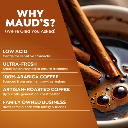 Maud's® Cinnamon Roll Medium Roast Coffee Pods Perspective: right