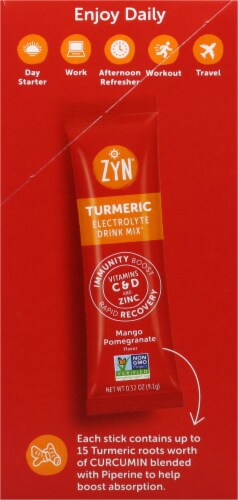 ZYN Turmeric Electrolyte Drink Mix - Mango Pomegranate Perspective: right