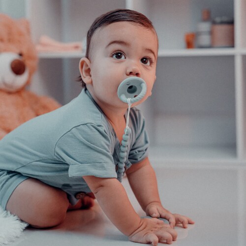 Pacifier 4 Pack by Comfy Cubs, Earth Green, Stage 1 Perspective: right