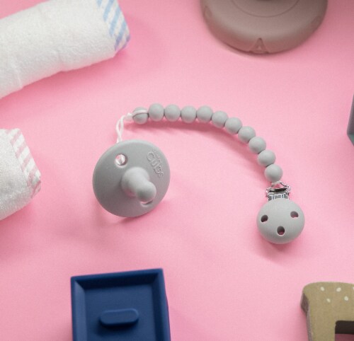 Pacifier 4 Pack by Comfy Cubs, Grey, Flat Perspective: right