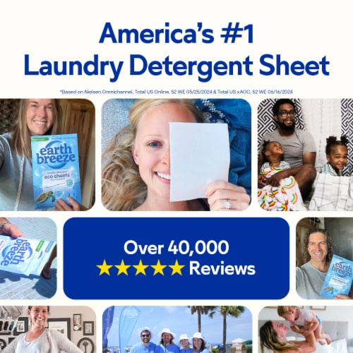 Earth Breeze® Fragrance Free Eco Sheets® Laundry Detergent Sheets Perspective: right