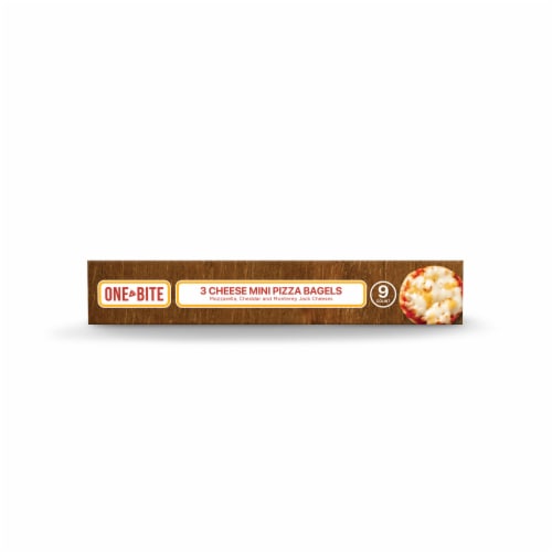 One Bite Cheese Mini Pizza Bagels Perspective: right