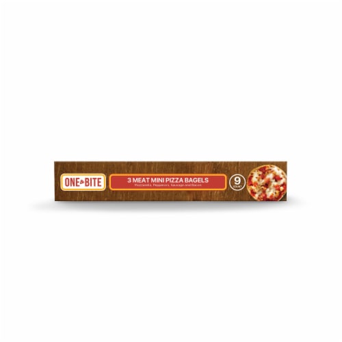 One Bite 3 Meat Mini Pizza Bagels Perspective: right