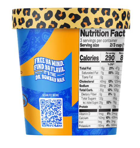 Dr. Bombay Baked Blueberry Muffin Ice Cream Perspective: right