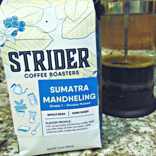Sumatra Mandheling, Dark Roast, Whole Bean, Indonesia, Specialty Coffee, 12 oz, Coffee Gifts Perspective: right