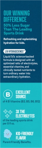 Liquid I.V.® Cotton Candy Kids Hydration Multiplier® Electrolyte Drink Mix Packets Perspective: right