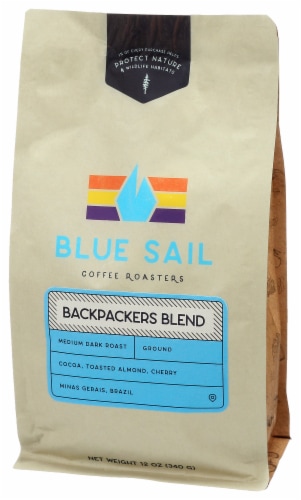 Blue Sail Backpacker's Blend Medium Dark Roast Ground Coffee Perspective: right