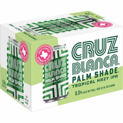 Cruz Blanca Tropical Hazy IPA Palm Shade Beer Perspective: right