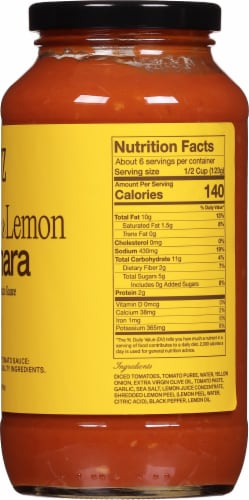 Sauz Summer Lemon Marinara Tomato Sauce Perspective: right