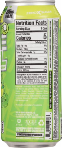 RYSE Fuel™ Zero Sugar Sour Punch® Green Apple Energy Drink Can Perspective: right
