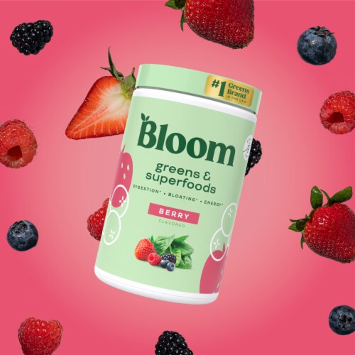 Bloom Greens & Superfoods Berry Supplement Powder Perspective: right