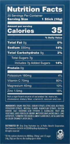 Drip Drop® Fast Hydration Bold Variety Electrolyte Drink Mix Carton Perspective: right