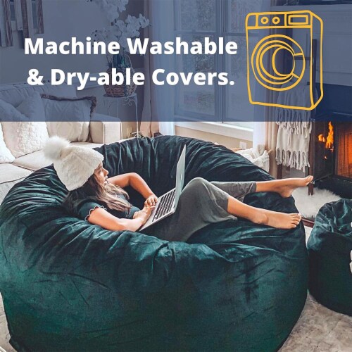 Ultimate Sack 6 Foot Foam Filled Washable Suede Covered Bean Bag