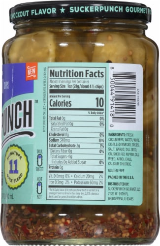 Suckerpunch® Arbol Pepper Spicy Dill Pickle Chips Perspective: right