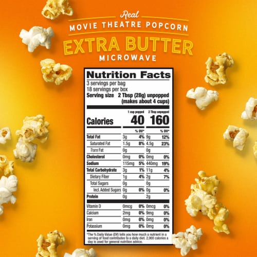 AMC Theatres Perfectly Popcorn™ Extra Butter Movie Theatre Microwave Popcorn Perspective: right
