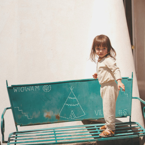 Organic Neutral Pants in Natural Undyed Cotton - Natural Perspective: right