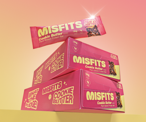 Misfits Cookie Butter Plant-Based Protein Bar Perspective: right