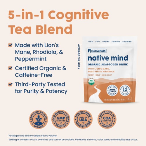 NativePath Native Mind, 65 g, 2.29 oz, 30 Servings Perspective: right