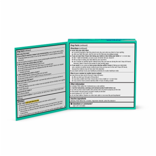 Opill® Norgestrel Daily Oral Contraceptive Tablets 0.075mg Perspective: right