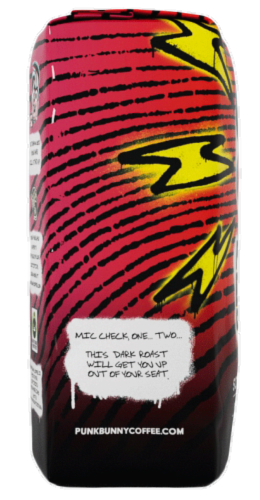 Punk™ Bunny Green Day Sound Check® Dark Roast Ground Coffee Perspective: right