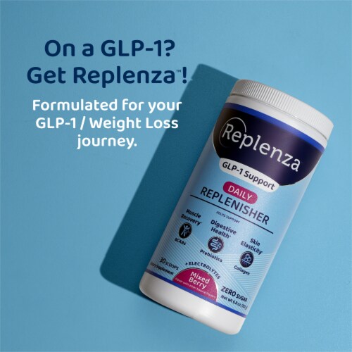 Replenza™ GLP-1 Support Daily Replenisher Mixed Berry Powder Perspective: right