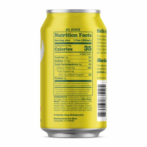 Slice Grapefruit Spritz Healthy Soda Can Perspective: right