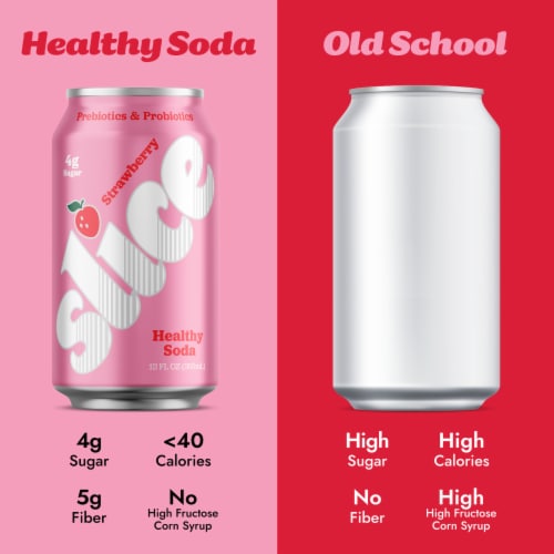 Slice Strawberry Healthy Soda Perspective: right