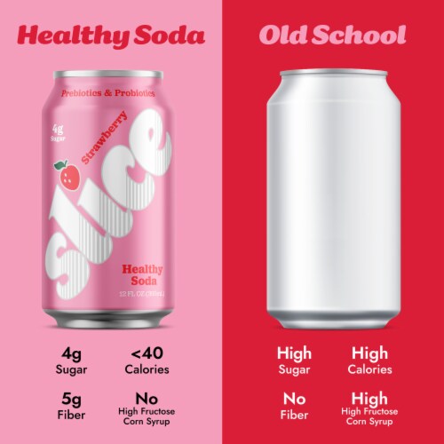 Slice Strawberry Healthy Soda Perspective: right