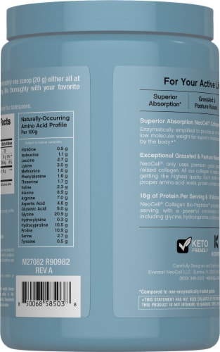 NeoCell Collagen Bio-Peptides Protein 10 Oz Perspective: right