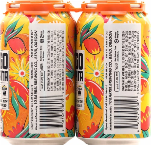 10 Barrel Brewing Mango Margarita Prepared Cocktails Perspective: right