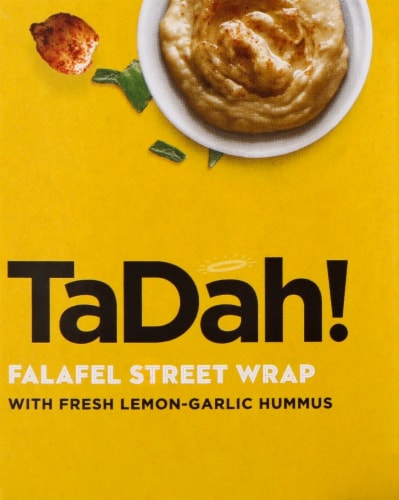 Tadah! Lemony Roasted Garlic Hummus Falafel Wrap Perspective: right