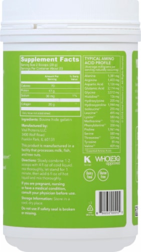 Vital Proteins Unflavored Beef Gelatin Perspective: right