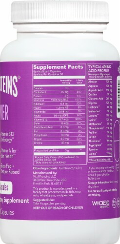 Vital Proteins Beef Liver Pasture-Raised Capsules 750mg Perspective: right