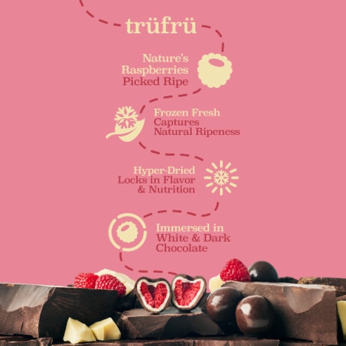 Tru Fru Raspberries Hyper-Dried in Dark Chocolate Perspective: right
