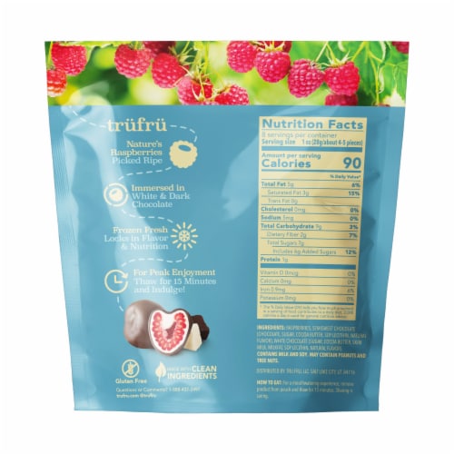 Tru Fru Raspberries Hyper-Chilled in White & Dark Chocolate Perspective: right