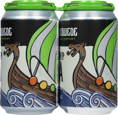 Mad Swede Brewing Company Longship IPA Beer Cans Perspective: right