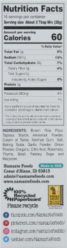 Namaste Foods Gluten Free Pizza Crust Mix Perspective: right