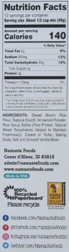 Namaste Gluten Free Waffle & Pancake Mix Perspective: right
