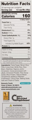 Namaste Foods Gluten-Free Chocolate Cake Mix Perspective: right
